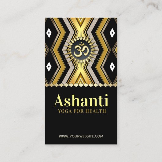 Ashanti Yoga Stylish Black Gold Visitekaartje (Voorkant)