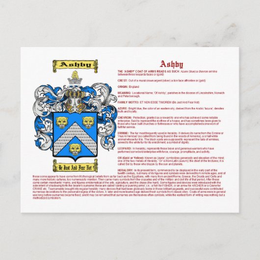 Ashby (betekenis) briefkaart (Voorkant)