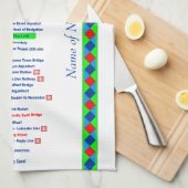 Ashby Canal Route UK Waterways Green Theedoek (Quarter Fold)