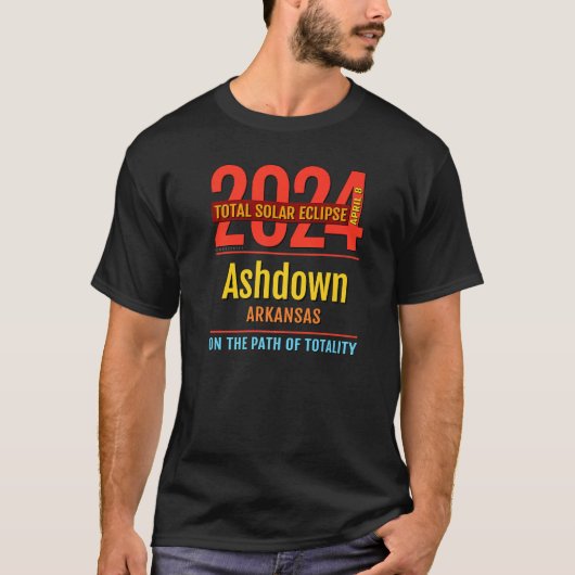 Ashdown Arkansas AR Total Solar Eclipse 2024 4 T-shirt (Voorkant)