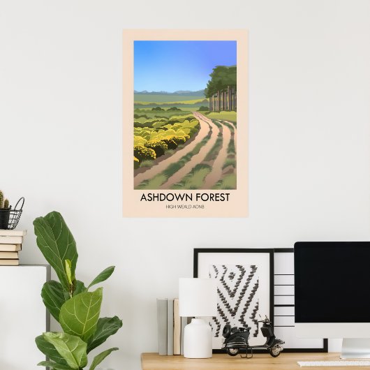 Ashdown Forest Reisposter Poster (Thuiskantoor)
