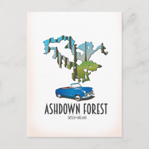 ashdown forest sussex kaart reisposter kaart