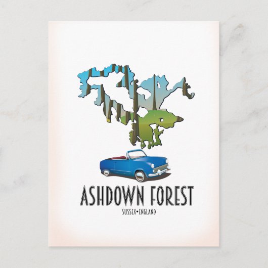 ashdown forest sussex kaart reisposter kaart (Voorkant)