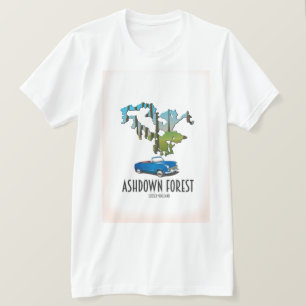 ashdown forest sussex kaart reisposter kaart t-shirt