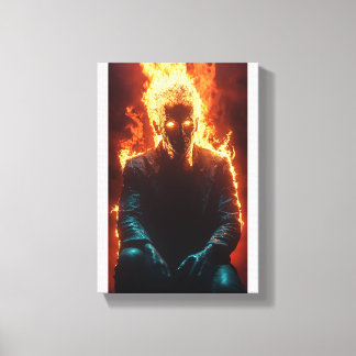 Ashen Amidst Flames - Dramatische en vurige kunst Canvas Afdruk