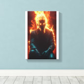 Ashen Amidst Flames - Dramatische en vurige kunst Canvas Afdruk (Insitu (Houten vloer))