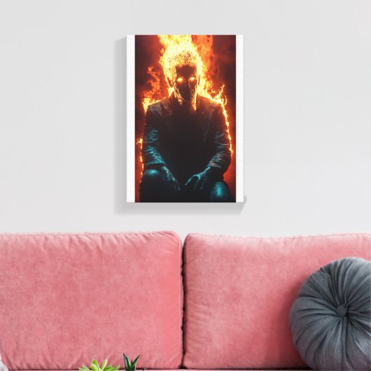 Ashen Amidst Flames - Dramatische en vurige kunst Canvas Afdruk (Insitu (Woonkamer))
