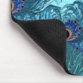 ASHER ~ Blue Aqua en Black Design Muismat (Hoek)