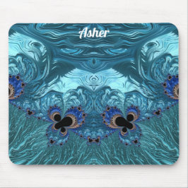 ASHER ~ Blue Aqua en Black Design Muismat