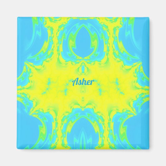 ASHER ~ Blue en Yellow ~ Magneet (Voorkant)