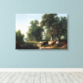 Asher Brown Durand Summer vanmiddag Canvas Afdruk (Insitu (Houten vloer))