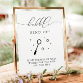 ASHER Calligraphy Bubble Send Off Weduwen Sign Poster