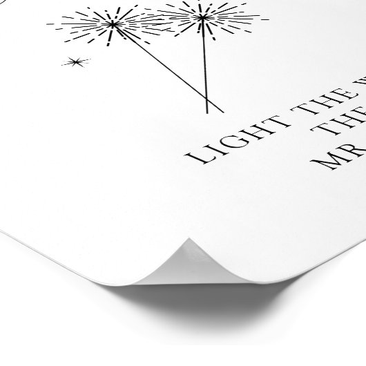 ASHER Calligraphy Weddenschap Sparkler Verzenden w Poster (Hoek)