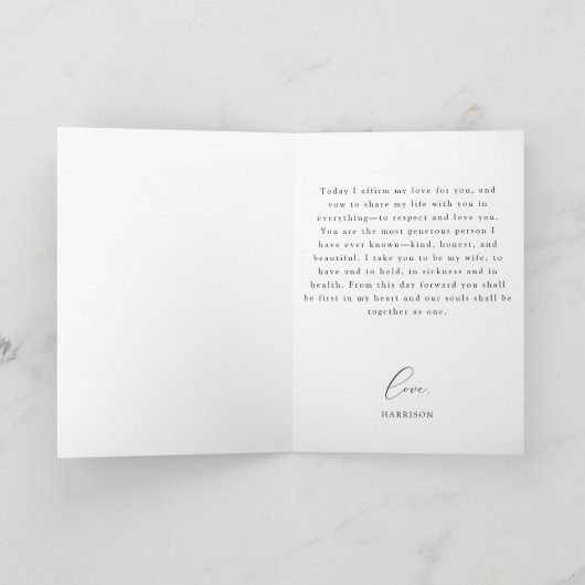 ASHER Elegant Calligrafie Zijn trouwstemkaart Kaart (Binnen)