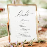 ASHER Elegant Calligraphy Bar Menu Sign Poster<br><div class="desc">Dit teken van het barmenu kenmerkt een elegant doopvont van het calligrafiekmanuscript en een modern minimalistisch ontwerp. De eenvoudige en elegante zwart-witte kleurencombinatie maakt het voor om het even welke gebeurtenis perfect.</div>