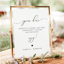 ASHER Elegant Calligraphy Open Bar Drink Poster