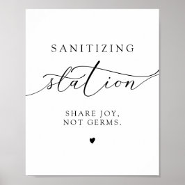 ASHER Elegant Calligraphy Sanitizing Station Sign. Poster