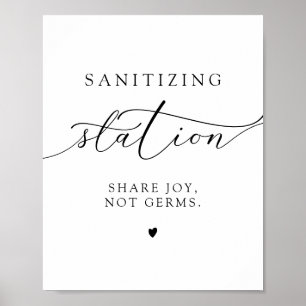 ASHER Elegant Calligraphy Sanitizing Station Sign. Poster