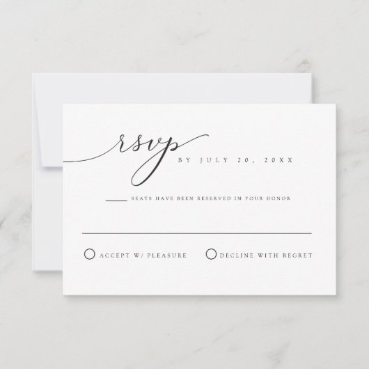 ASHER Elegant Calligraphy Script RSVP Card Kaart (Voorkant)