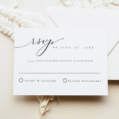 ASHER Elegant Calligraphy Script RSVP Card Kaart