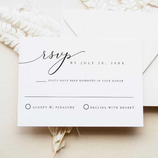 ASHER Elegant Calligraphy Script RSVP Card Kaart