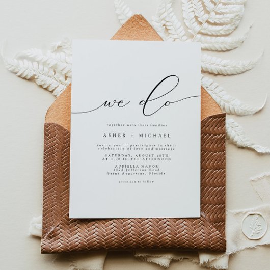 ASHER Elegant Calligraphy Script we Weduwen Kaart