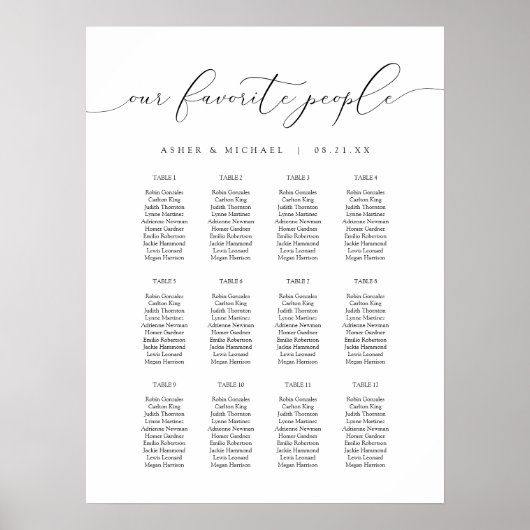 ASHER Elegant Calligraphy Script Wedding Seding Poster (Voorkant)