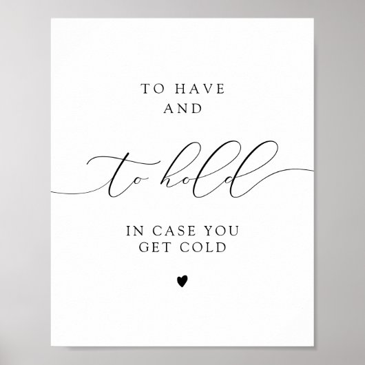 ASHER Elegant Calligraphy Wedding Blanket Sign Poster (Voorkant)