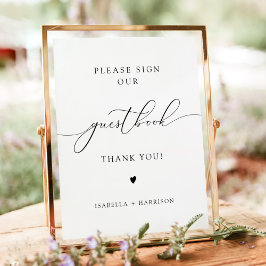 ASHER Elegant Calligraphy Wedding Guestbook Sign Poster
