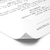 ASHER Elegant Calligraphy Wedding Menu Poster (Hoek)