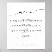 ASHER Elegant Calligraphy Wedding Menu Poster (Voorkant)