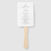ASHER Elegant Kalligrafie Script Trouwprogramma Handwaaier (Voorkant)