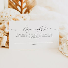 ASHER Elegant Minimalist Script Diaper Raffle Kaar Plaatskaartje