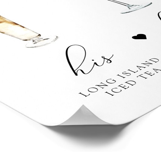 ASHER Elegant Waterverf Cocktail Signature Drink Poster (Hoek)