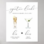 ASHER Elegant Waterverf Cocktail Signature Drink Poster (Voorkant)