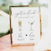 ASHER Elegant Waterverf Cocktail Signature Drink Poster