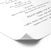 ASHER Elegante Calligraphy Bar Menukaart Bord Poster (Hoek)