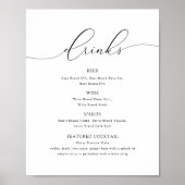 ASHER Elegante Calligraphy Bar Menukaart Bord Poster (Voorkant)