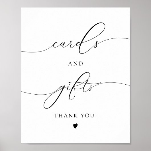 ASHER Elegante Calligraphy Kaarten en Cadeaus Bord Poster (Voorkant)