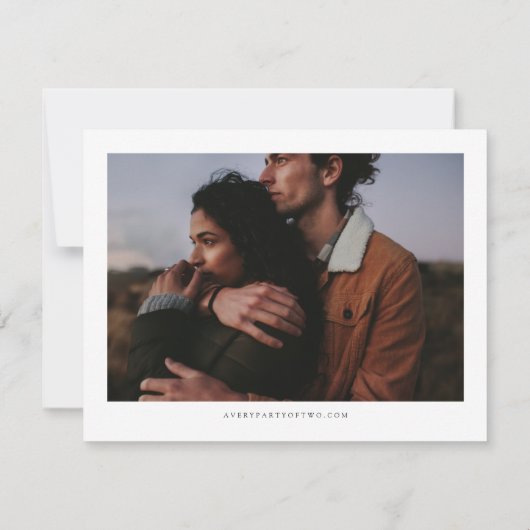 ASHER Elegante Kalligrafie Horizontaal Save the Da Kaart (Achterkant)