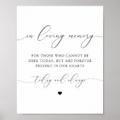 ASHER Elegante kalligrafie Ter nagedachtenis bord Poster (Voorkant)