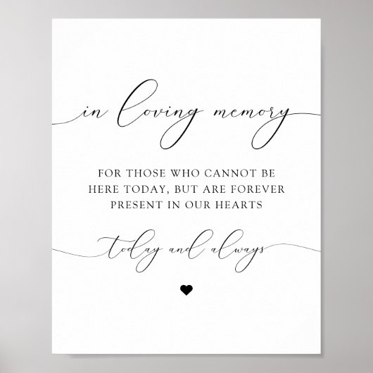 ASHER Elegante kalligrafie Ter nagedachtenis bord Poster (Voorkant)