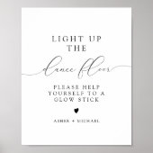 ASHER Elegante Kalligrafie Wedding Glow Stick Poster (Voorkant)