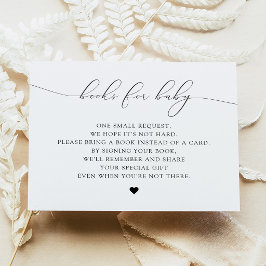 ASHER Elegante Script Boeken voor Baby Shower Kaar Kaart