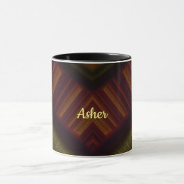 ASHER ~ GLANZEND 3D Glanzend Zwart Bruin Groen ~ Mok