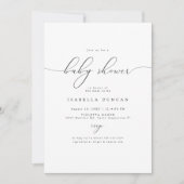 ASHER Modern Elegant Calligraphy Baby shower Kaart (Voorkant)