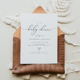 ASHER Modern Elegant Calligraphy Baby shower Kaart