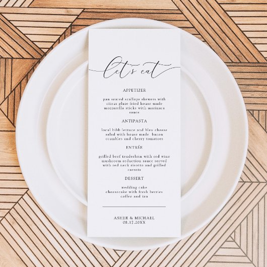 ASHER Moderne Elegant Calligraphy Script Menu
