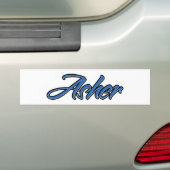Asher Name blue Aufkleber Sticker Autoaufkleber (Op auto)