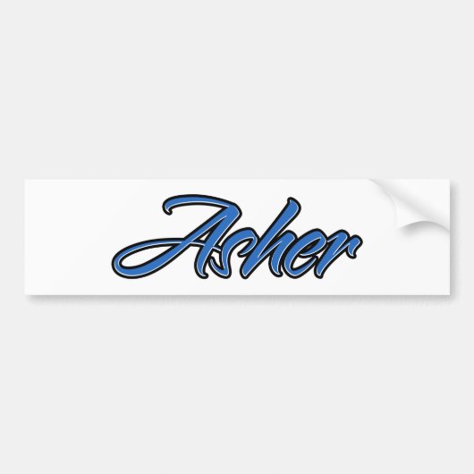 Asher Name blue Aufkleber Sticker Autoaufkleber (Voorkant)